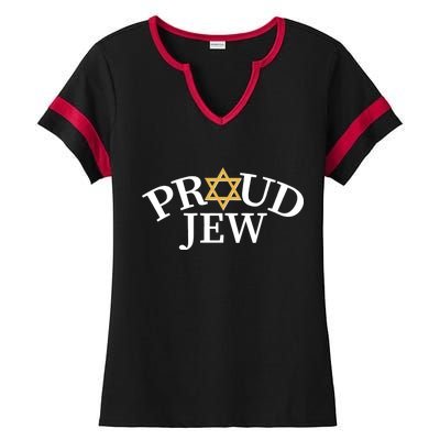 Proud Jew Jewish Star Logo Ladies Halftime Notch Neck Tee