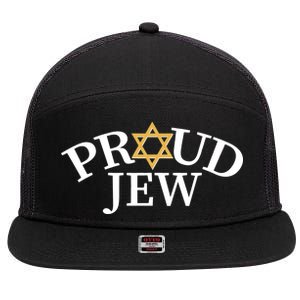 Proud Jew Jewish Star Logo 7 Panel Mesh Trucker Snapback Hat