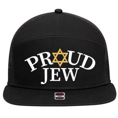 Proud Jew Jewish Star Logo 7 Panel Mesh Trucker Snapback Hat