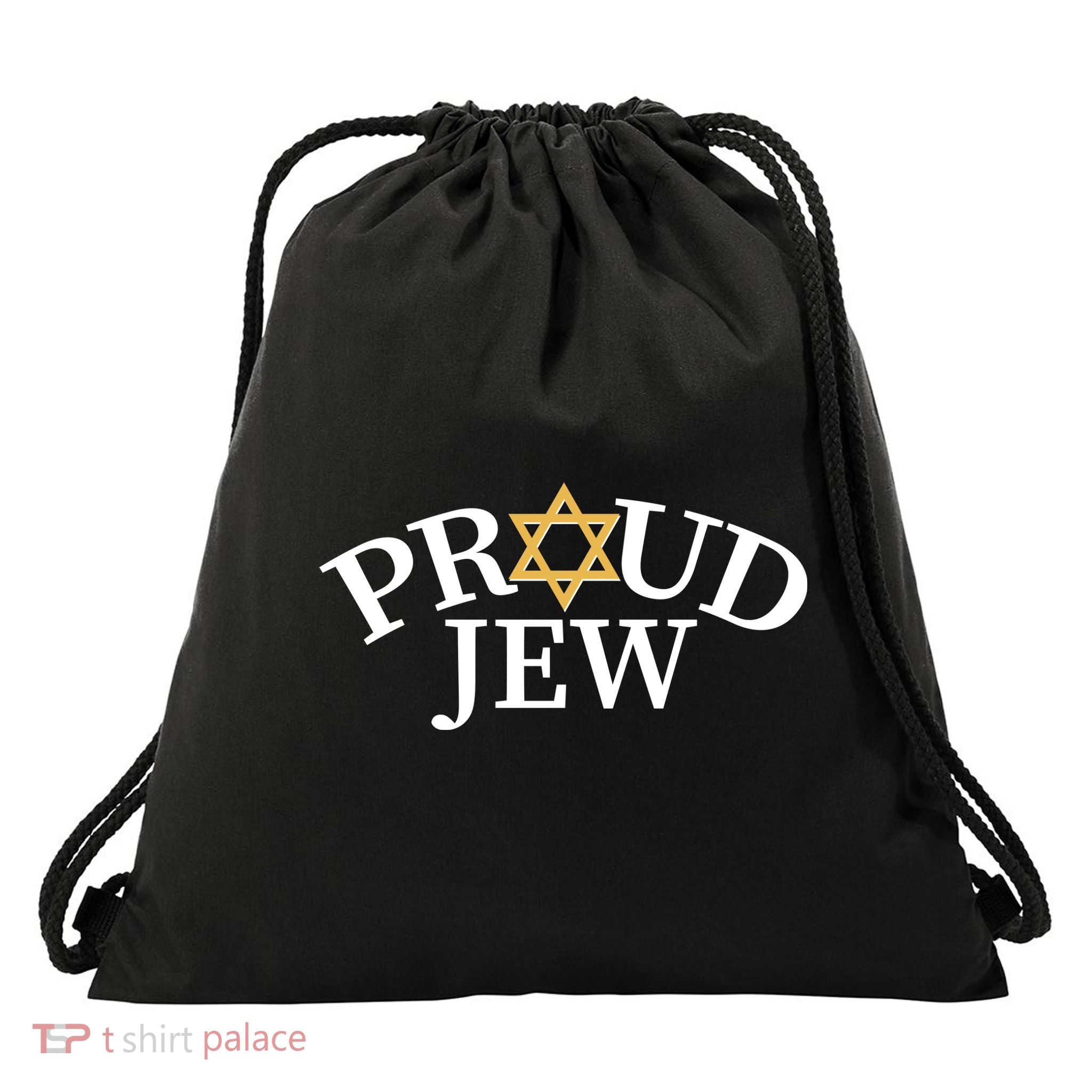Proud Jew Jewish Star Logo Drawstring Bag