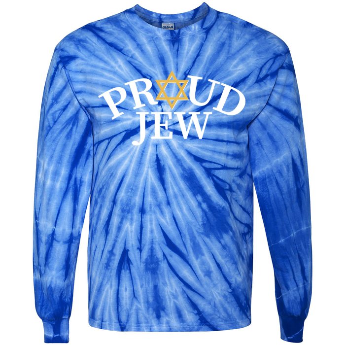 Proud Jew Jewish Star Logo Tie-Dye Long Sleeve Shirt