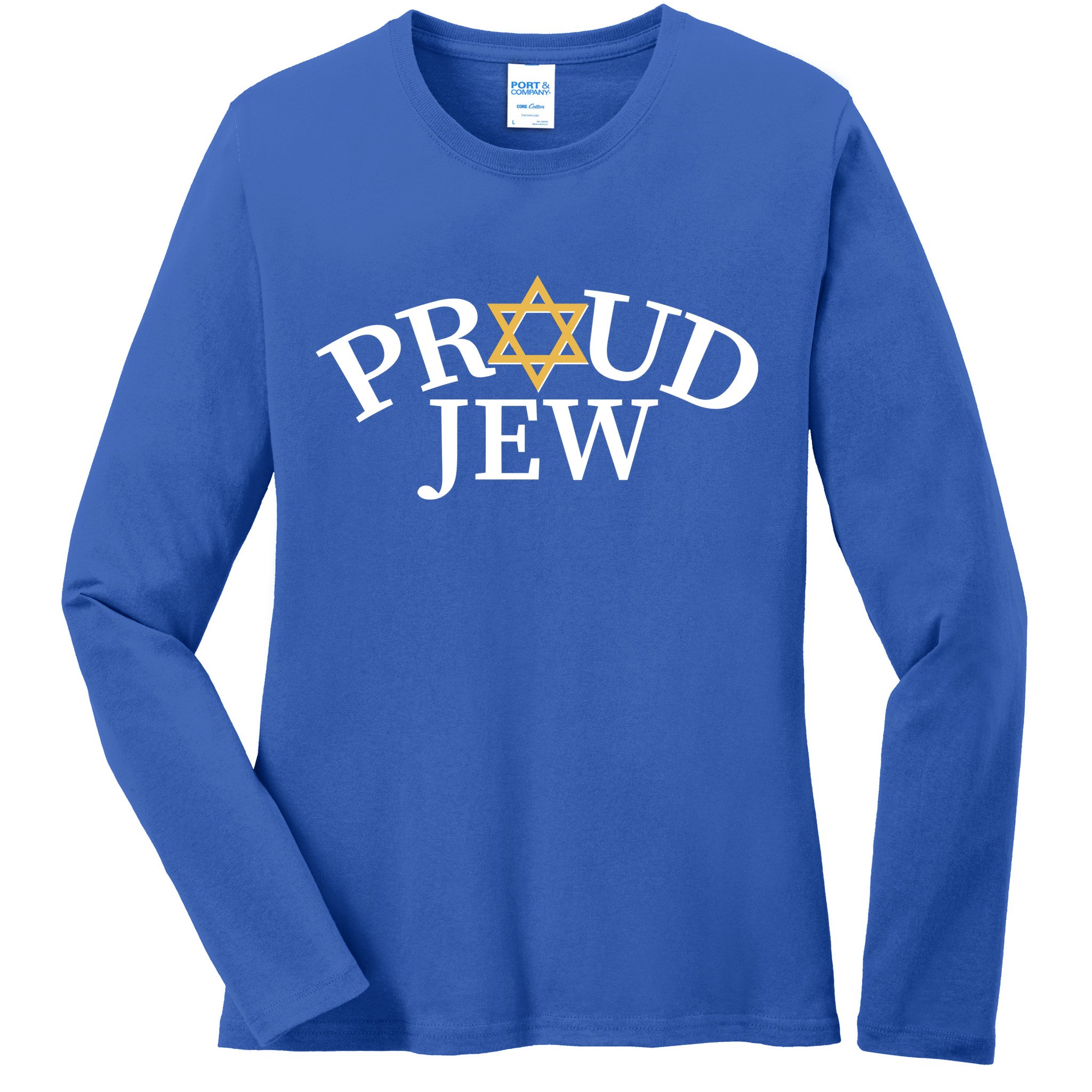 Proud Jew Jewish Star Logo Ladies Long Sleeve Shirt