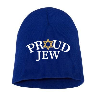 Proud Jew Jewish Star Logo Short Acrylic Beanie