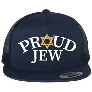 Proud Jew Jewish Star Logo Flat Bill Trucker Hat