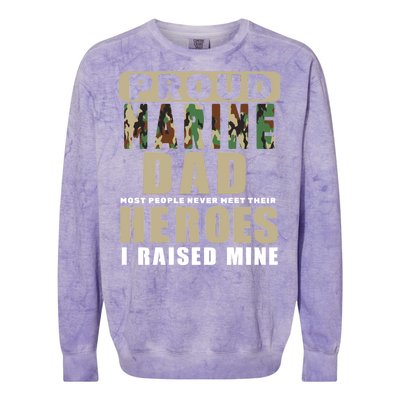 Proud Marine Dad Colorblast Crewneck Sweatshirt