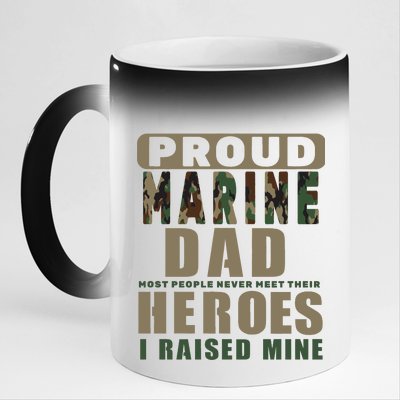 Proud Marine Dad 11oz Black Color Changing Mug