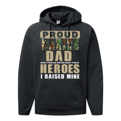 Proud Marine Dad Performance Fleece Hoodie