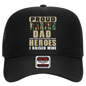 Proud Marine Dad High Crown Mesh Back Trucker Hat