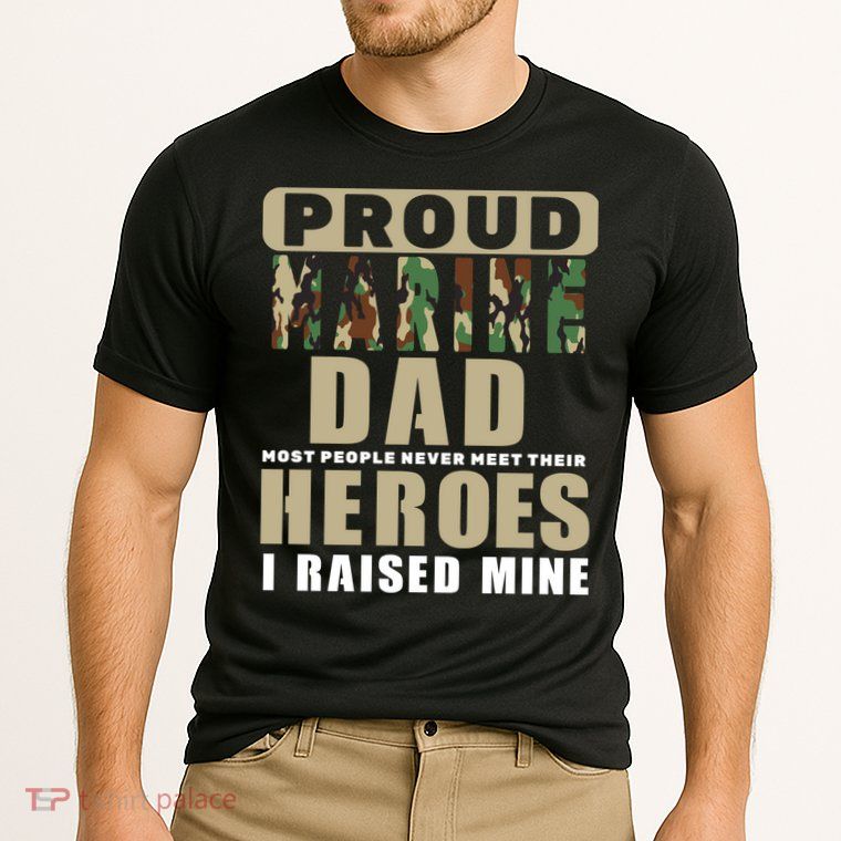 Proud Marine Dad Cooling Performance Crew T-Shirt