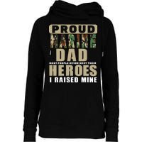 Proud Marine Dad Womens Funnel Neck Pullover Hood