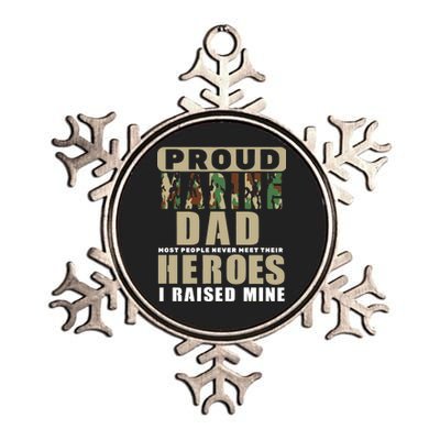 Proud Marine Dad Metallic Star Ornament