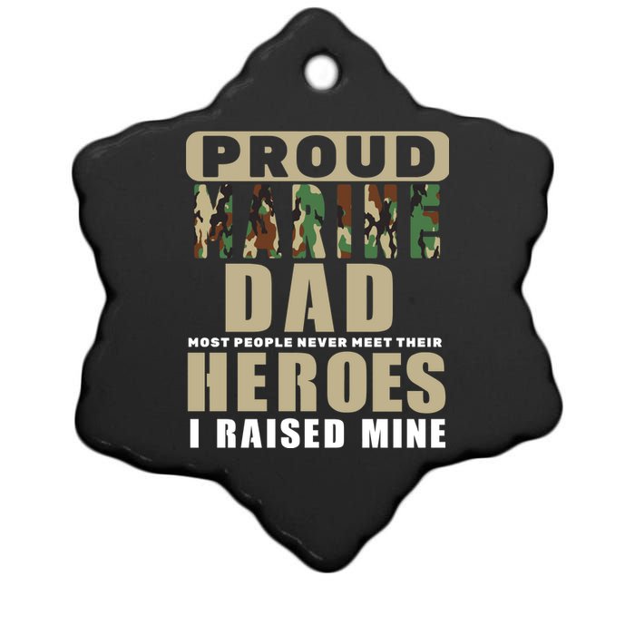 Proud Marine Dad Ceramic Star Ornament