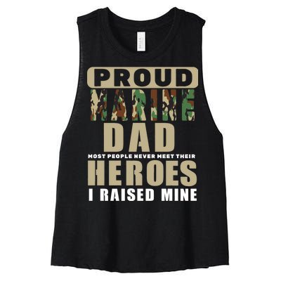 Proud Marine Dad Women's Racerback Cropped Tank