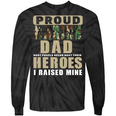 Proud Marine Dad Tie-Dye Long Sleeve Shirt