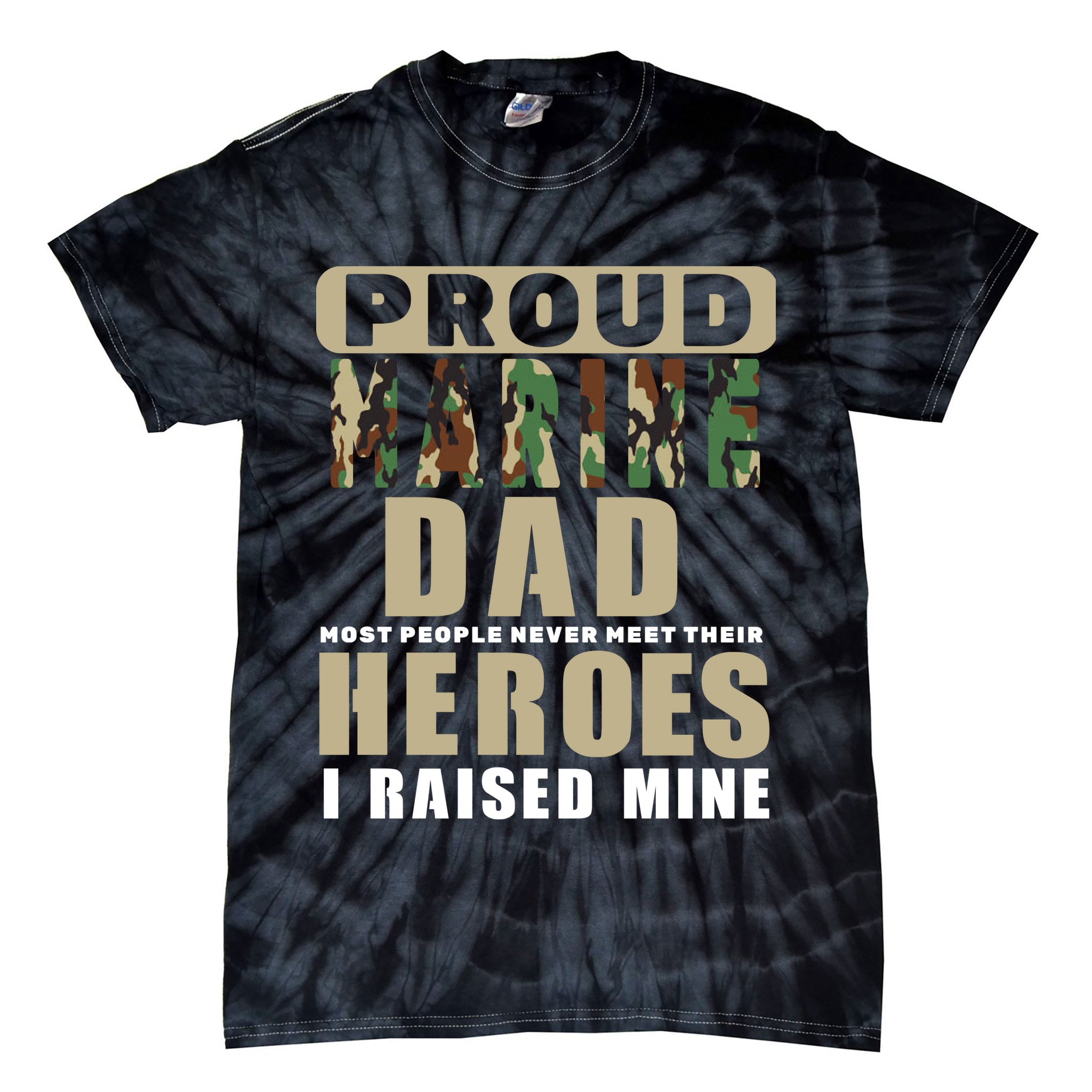 Proud Marine Dad Tie-Dye T-Shirt
