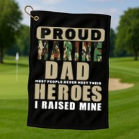 Proud Marine Dad Golf Towel