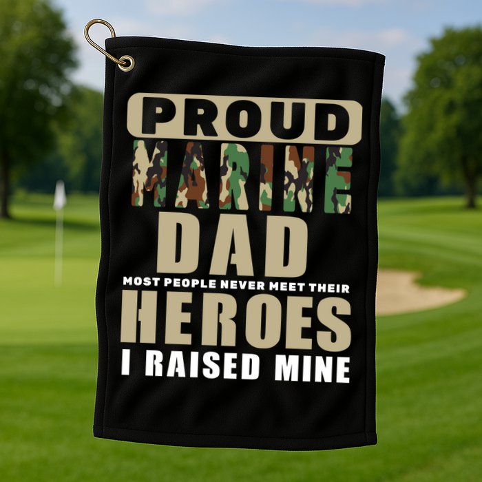 Proud Marine Dad Golf Towel