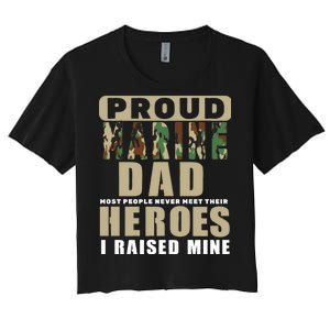 Proud Marine Dad Women's Crop Top Tee