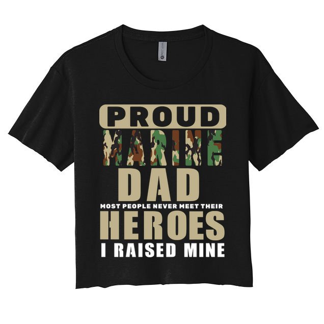 Proud Marine Dad Crop Top