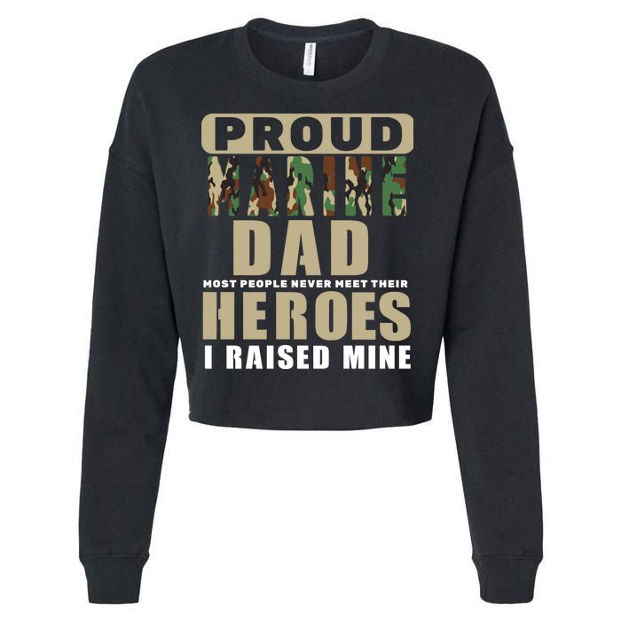 Proud Marine Dad Cropped Pullover Crew