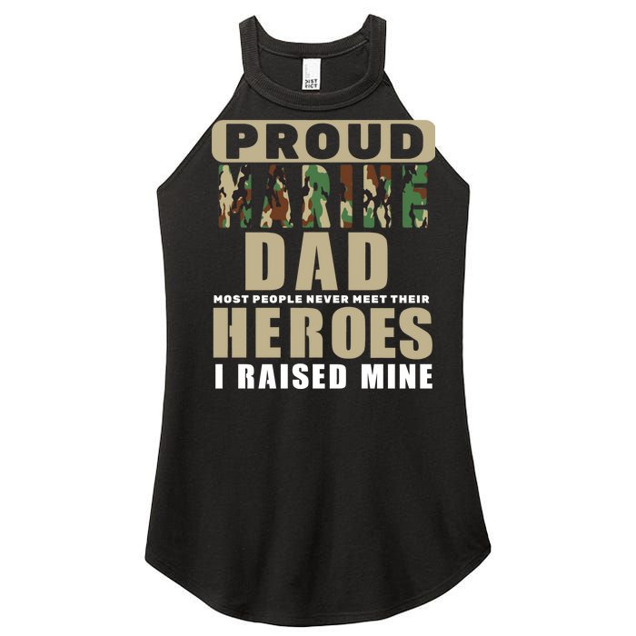 Proud Marine Dad Women's Perfect Tri Rocker Tank