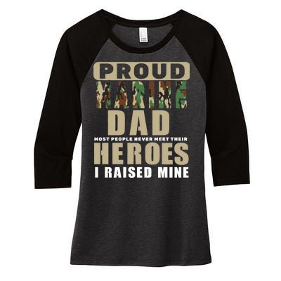 Proud Marine Dad Women's Tri-Blend 3/4-Sleeve Raglan Shirt