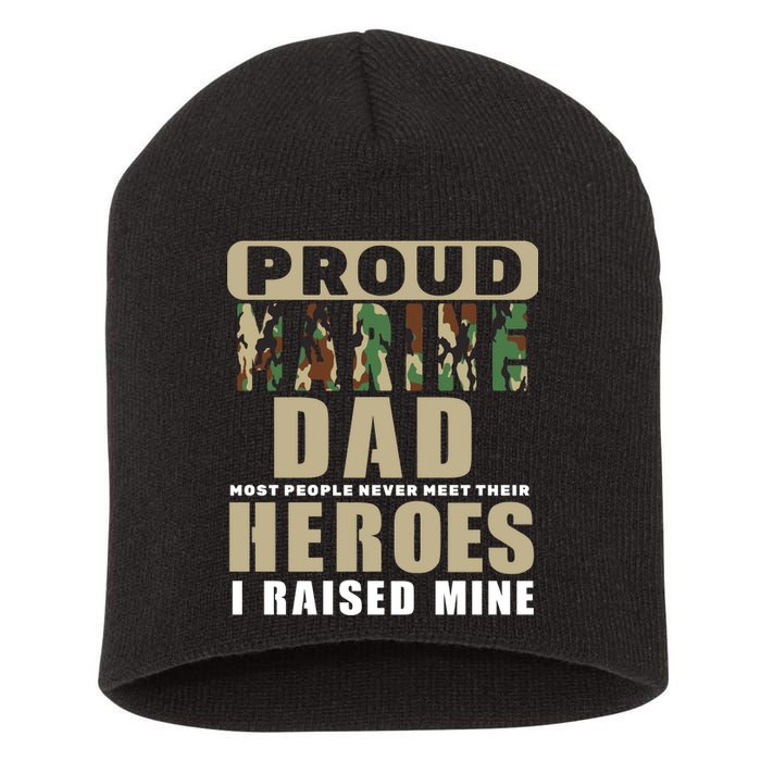 Proud Marine Dad Short Acrylic Beanie