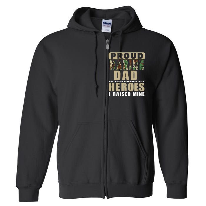 Proud Marine Dad Full Zip Hoodie