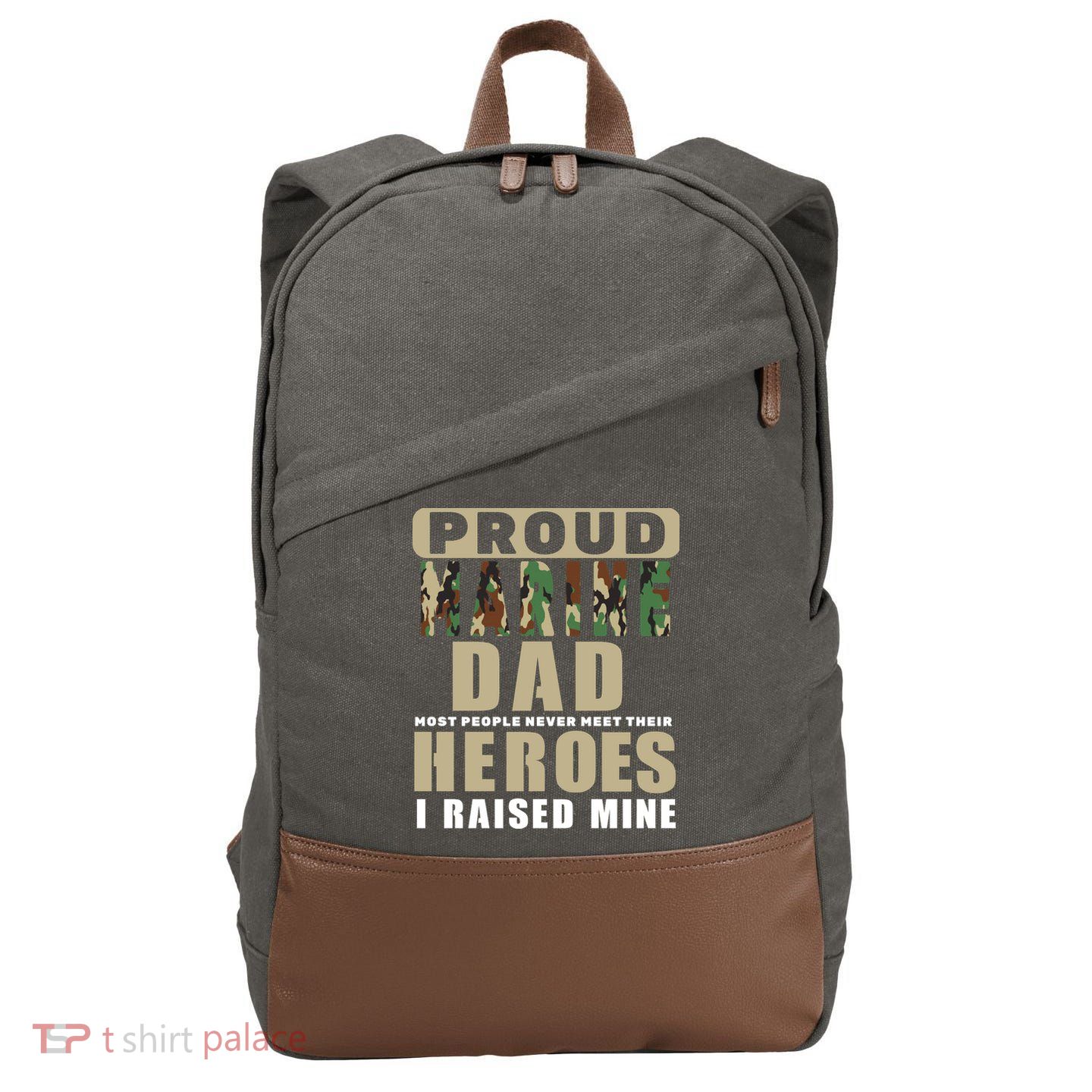 Proud Marine Dad Cotton Canvas Backpack