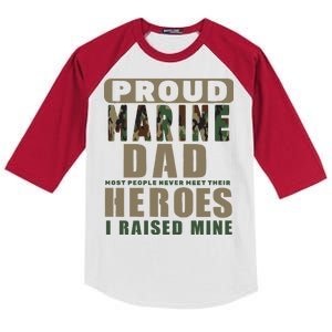 Proud Marine Dad Kids Colorblock Raglan Jersey