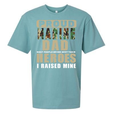 Proud Marine Dad Sueded Cloud Jersey T-Shirt