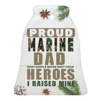 Proud Marine Dad Ceramic Bell Ornament