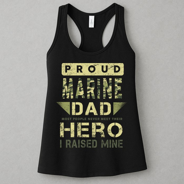 Proud Marine Dad Most People Never Meet Their Hero I Raised Mine Womens Tank Top