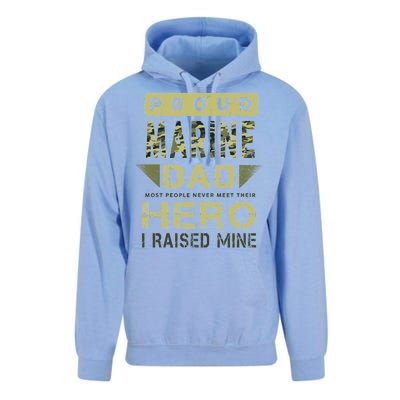 Proud Marine Dad Most People Never Meet Their Hero I Raised Mine Unisex Surf Hoodie