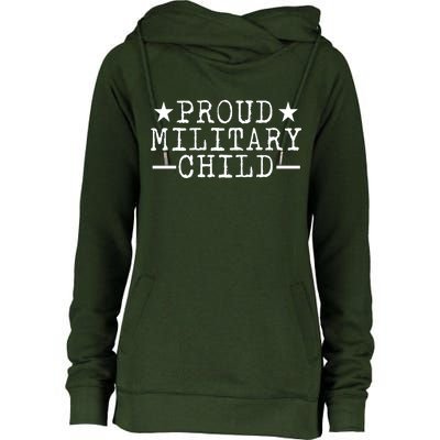 Proud Military Child Womens Funnel Neck Pullover Hood