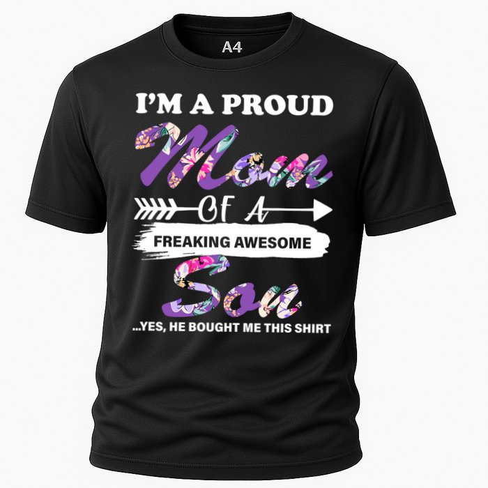 Proud Mom Of A Freaking Awesome Son Cooling Performance Crew T-Shirt