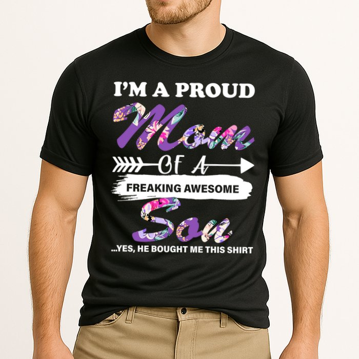 Proud Mom Of A Freaking Awesome Son Cooling Performance Crew T-Shirt
