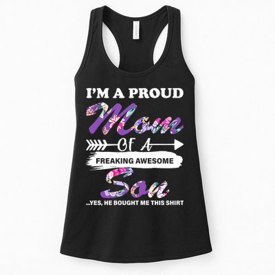 Proud Mom Of A Freaking Awesome Son Womens Tank Top