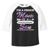 Proud Mom Of A Freaking Awesome Son Toddler Fine Jersey T-Shirt