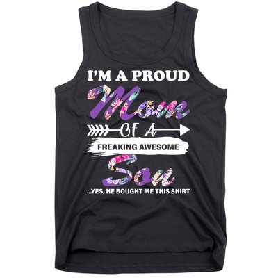 Proud Mom Of A Freaking Awesome Son Tank Top