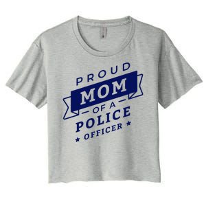 Proud Mom Of A Police Officer Women's Crop Top Tee