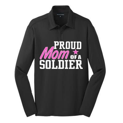 Proud Mom of A Soldier Silk Touch Performance Long Sleeve Polo