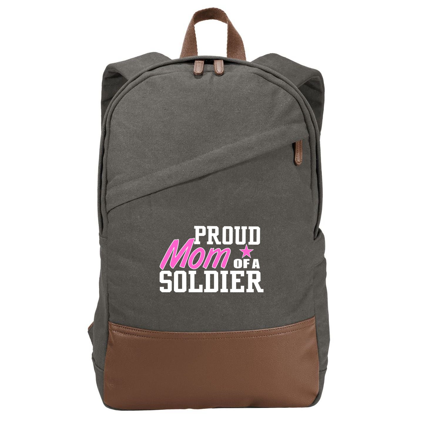 Proud Mom of A Soldier Cotton Canvas Backpack