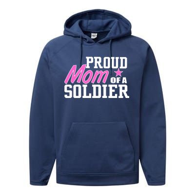 Proud Mom of A Soldier Performance Fleece Hoodie