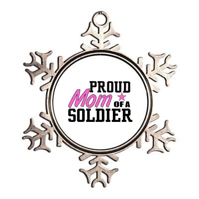 Proud Mom of A Soldier Metallic Star Ornament