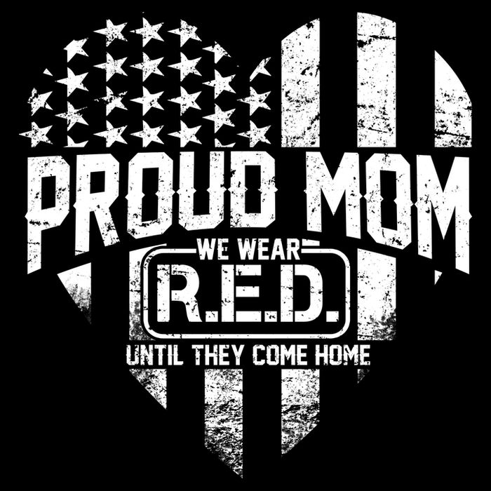 Proud Mom We Wear RED Until They Come Home Drawstring Bag