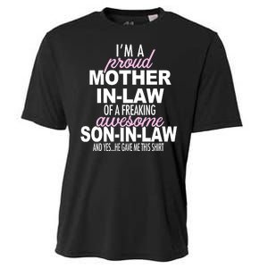 Proud Mother In Law Of Awesome Son In Law Funny Cooling Performance Crew T-Shirt