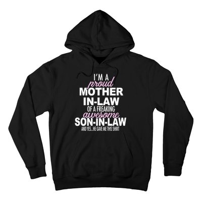 Proud Mother In Law Of Awesome Son In Law Funny Hoodie