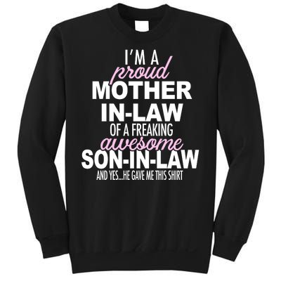 Proud Mother In Law Of Awesome Son In Law Funny Sweatshirt