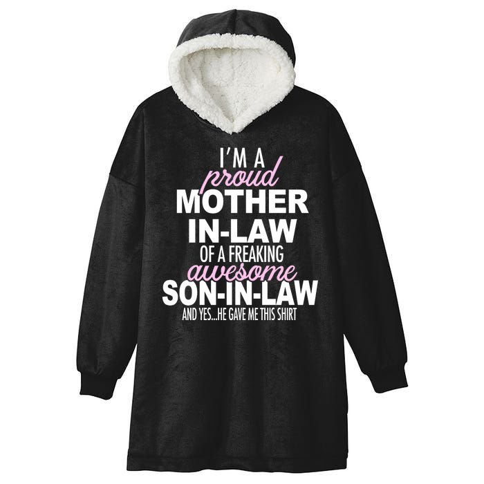 Proud Mother In Law Of Awesome Son In Law Funny Hooded Wearable Blanket